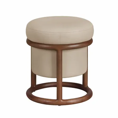 Bancs - Pouf en simili cuir vison - ANGEL CERDÁ