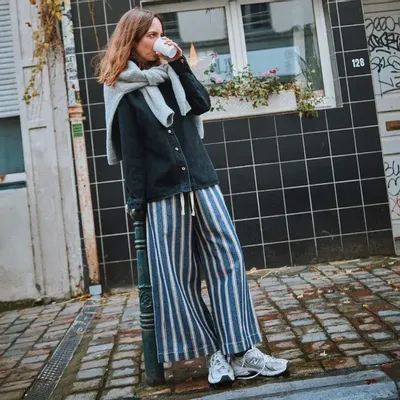 Apparel - SANDALWOOD BLUE STRIPES PANTS - POUDRE ORGANIC