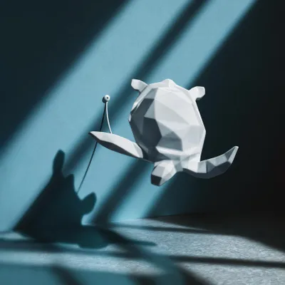 Wall ensembles - Porcelain Turtle Sculpture – White - OCEANSTORE DESIGN