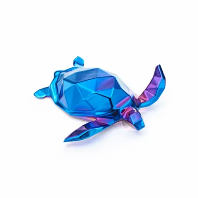 Chambres d'hôtels - Sculpture en porcelaine – Tortue Bleue - OCEANSTORE DESIGN