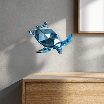 Hotel bedrooms - Porcelain Turtle Sculpture – Blue - OCEANSTORE DESIGN
