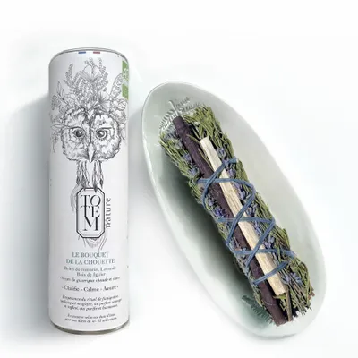 Floral decoration - French fumigation stick - Organic owl bouquet - TOTEM NATURE