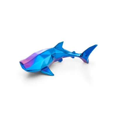 Sideboards - Porcelain Whale Shark Sculpture – Blue - OCEANSTORE DESIGN