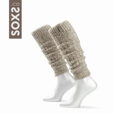 Socks - Socks - Originals, leg warmers, beige wool, warm sand, one size - SOXS.CO