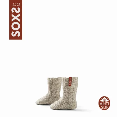 Socks - Socks - Originals, baby, non-slip, beige wool, sweet hazel, 19-28 - SOXS.CO