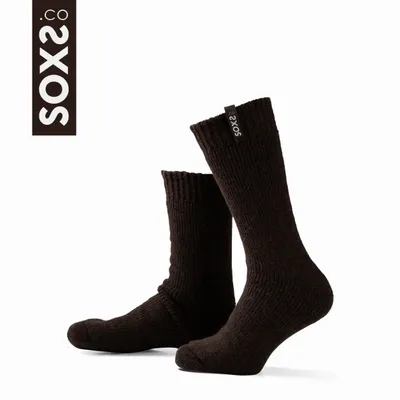 Socks - Socks - ColdProof, medium, dark brown wool, dark earth, 42-46 - SOXS.CO