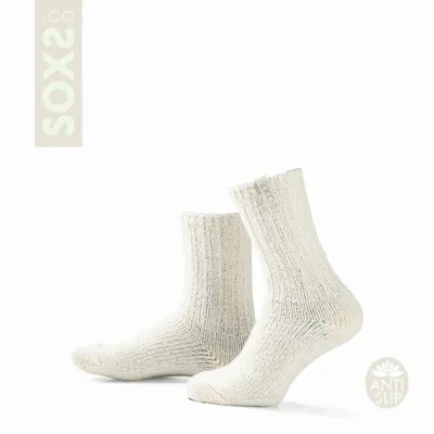 Socks - Socks - Originals, non-slip, medium, off-white wool, blanc de blanc, 37-41 - SOXS.CO