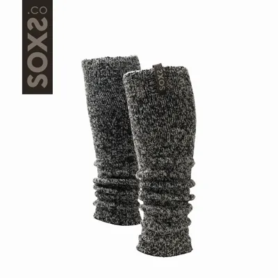 Socks - Originals, arm warmers, dark grey wool, black ink, one size - SOXS.CO