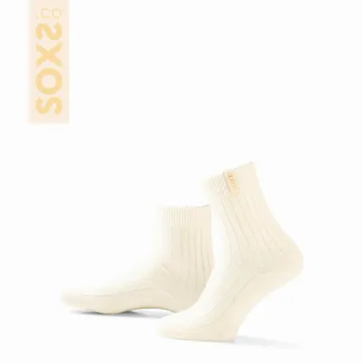 Chaussettes - Chaussettes - FineWool, moyen, laine blanc cassé, marshmellow, 37-41 - SOXS.CO