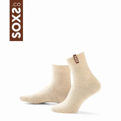 Chaussettes - Chaussettes - FineWool, moyen, laine beige, dolce lana, 37-41 - SOXS.CO