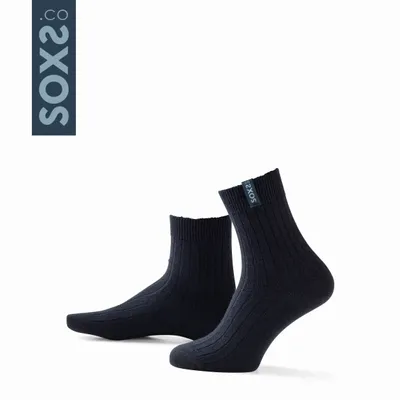 Chaussettes - Chaussettes - FineWool, moyen, laine bleu marine, bleu brillant, 33-36 - SOXS.CO