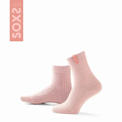 Chaussettes - FineWool, moyen, laine rose pâle, rose opale, 37-41 - SOXS.CO