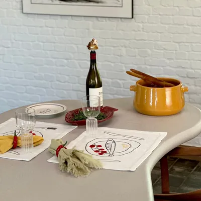 Table linen - Embroidered placemats 'Catch of the day' - STUDIO NOTICED