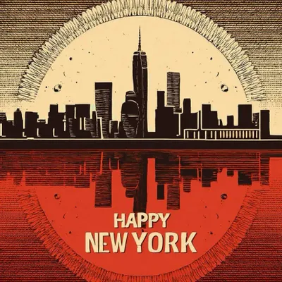 Poster - Fine Art Print A4 Happy New York Poster - VANTOUR LDA