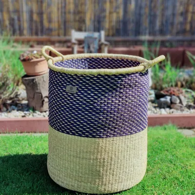 Objets de décoration - Panier à linge Enyo | Panier de rangement | Bleu naturel - SOLOKO