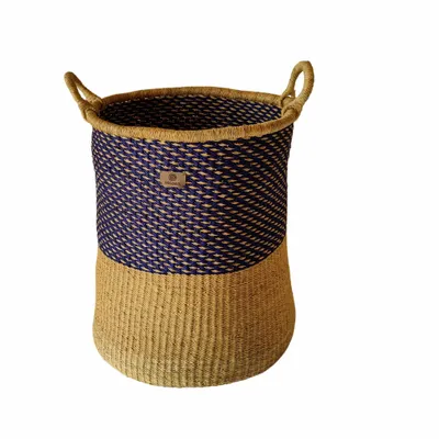 Objets de décoration - Panier à linge Enyo | Panier de rangement | Bleu naturel - SOLOKO