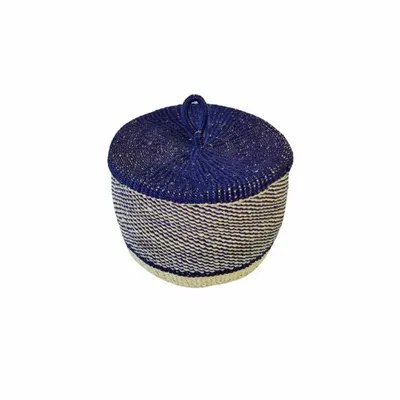 Corbeilles - Nunya Panier à couvercle | Panier de rangement petit | Bleu - SOLOKO