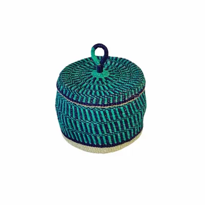 Corbeilles - Nunya Panier à couvercle | Panier de rangement petit | Turquoise - SOLOKO