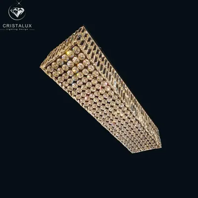 Hanging lights - 1309 Modern Rectangular Chandelier - CRISTALUX  LIGHTING DESIGN