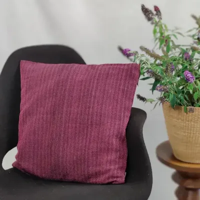 Fabric cushions - Cushion Cover Handwoven | Two is One wine red, pink - SOLOKO