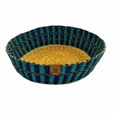 Corbeilles - Venyo Small - Panier de table tissé | Panier de rangement | Turquoise - SOLOKO