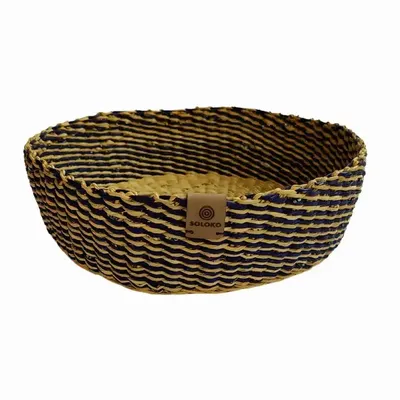 Corbeilles - Venyo Small - Panier de table tissé | Panier de rangement | Blue - SOLOKO