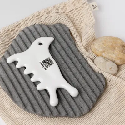 Cosmétiques - [Dia Lento] Pochette gua-sha en céramique avec hirondelle et coton - SEOUL DESIGN FOUNDATION