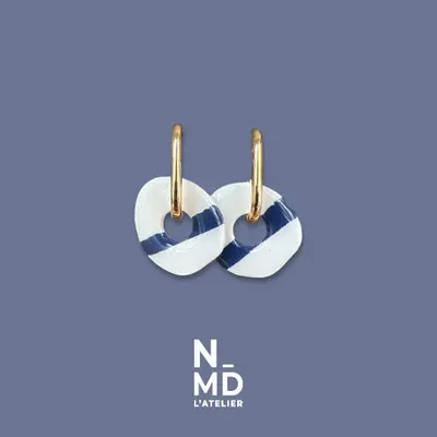 Gifts - Striped hoop earrings - NMD, L'ATELIER