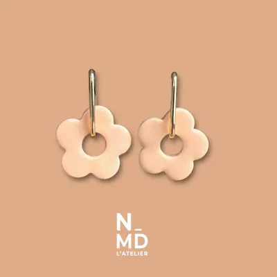 Bijoux - Créoles fleurs - NMD, L'ATELIER