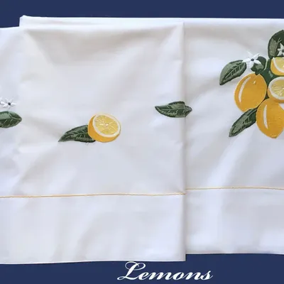Bed linens - RIVIERA LEMONS - LINHO DO CASTELO - LIN DE CHATEAU