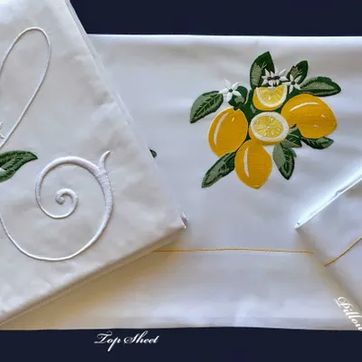 Linge de lit - CITRONS DE MENTON - LINHO DO CASTELO - LIN DE CHATEAU