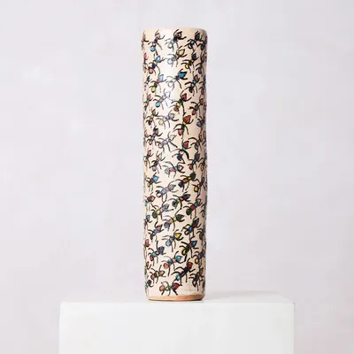 Vases - Vase tubulaire en argile peint multicolore avec fourmis - HUAKAL