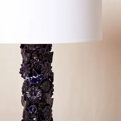 Vases - Lampe de table en argile émaillée bleue - HUAKAL