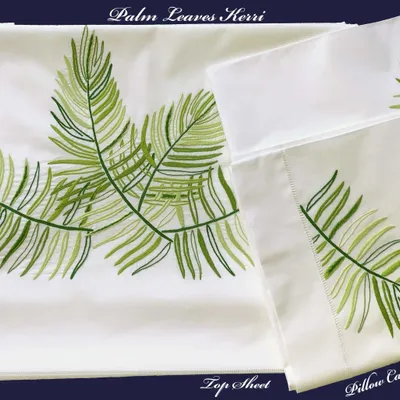 Linge de lit - FEUILLES DE PALMIER KERRI - LINHO DO CASTELO - LIN DE CHATEAU