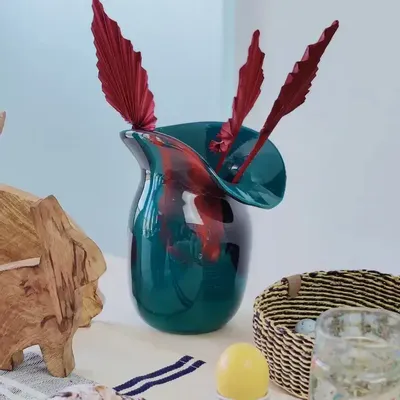 Vases - Glass Vase LILY | Mouthblown | Recycled Glass | Blue Red - SOLOKO