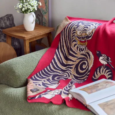 Throw blankets - [BON'ee] Tiger and Magpie Blanket - SEOUL DESIGN FOUNDATION