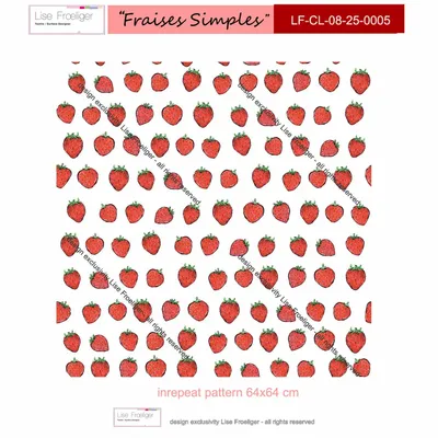 Design textile et surface - Motif textile FRAISES SIMPLES - LISE FROELIGER DESIGNER