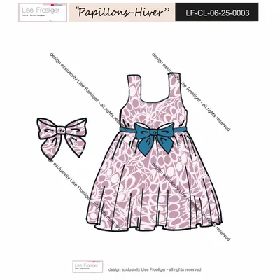 Design textile et surface - motif PAPILLONS HIVER - LISE FROELIGER DESIGNER