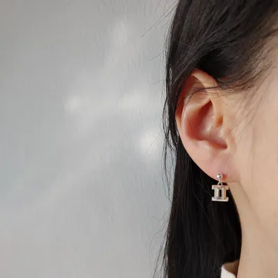Bijoux - [CLESSIDRA] Boucle d'oreille en argent Hangeul - KCDF