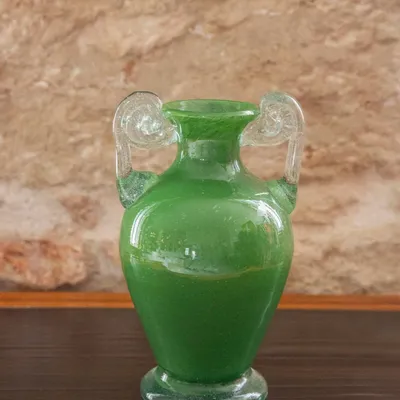 Vases - Blown Glass Amphora Vase, Green - ANTHOLOGIST