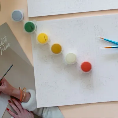 Papeterie - Kit de peinture au numéro - 8 cartes à peindre - Dolce Vita - SALUT IRÈNE