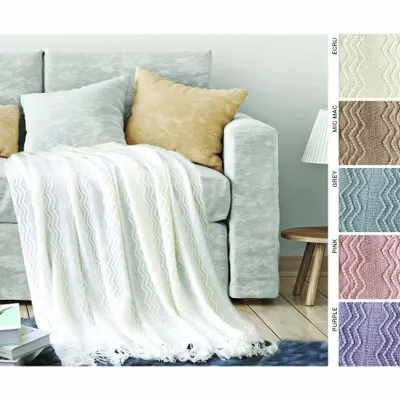 Plaids - Couverture Marilyn, 130 x 170 cm, beige - DILIOS