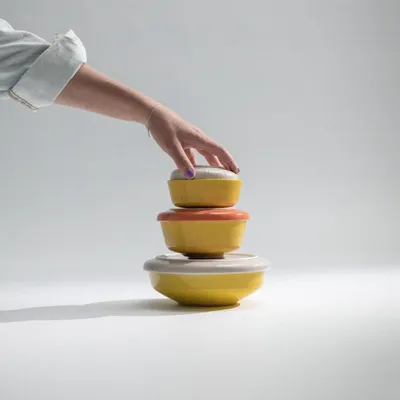 Assiettes au quotidien - Assiette creuse Tuntu jaune rose 18 cm 0,8 l - PENTIK