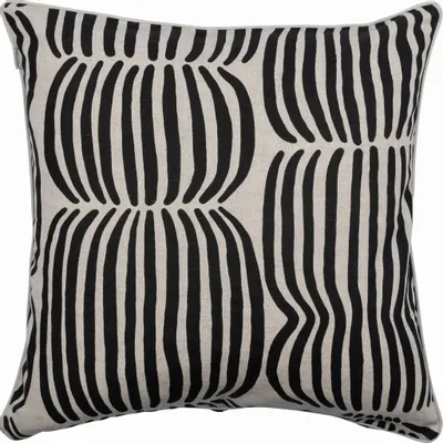 Coussins textile - Housse de coussin Vilja en demi-lin noir 45 x 45 cm - PENTIK