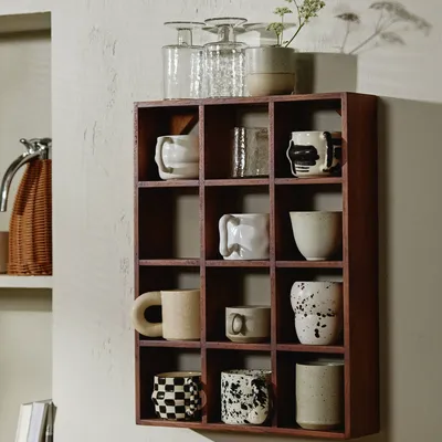 Kitchens furniture - OSSA cup shelf, S - nature - NORDAL