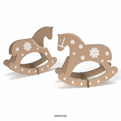 Other Christmas decorations - Decorative Cardboard Rocking Horse - Window Decorations - RIPPOTAI