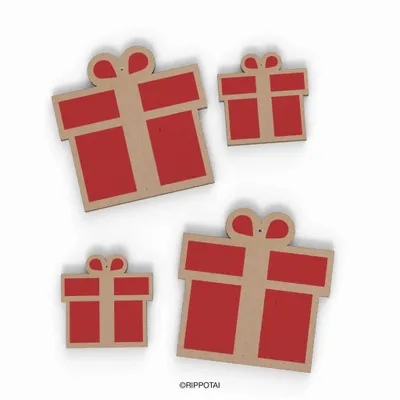 Other Christmas decorations - Christmas Cardboard Window Decorations - Gift Packs (Pack of 4) - RIPPOTAI