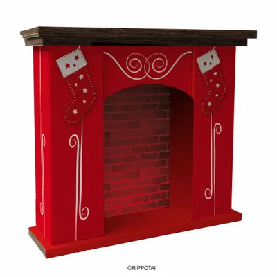 Other Christmas decorations - Eco-friendly Cardboard Fireplace for Christmas Windows - RIPPOTAI