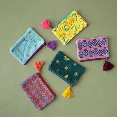 Sacs et cabas - Sac en velours FLORAL - TRANQUILLO