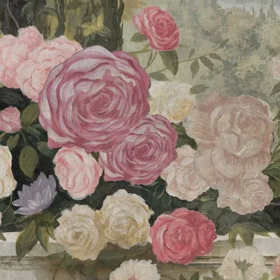 Papiers peints - Papier peint panoramique Les roses de Santa Giulia couleur - ANANBÔ WALL MURAL
